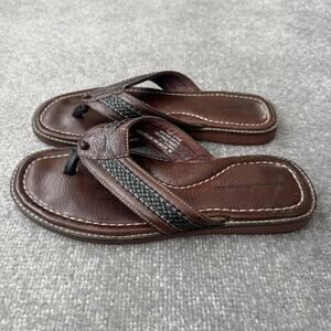Tommy Bahama Shoes Mens Size 10 Anchors Away Two Tone Leather Sandals Flip Flops